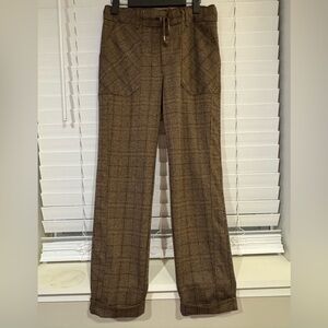 Womens Brown high rise Plaid Pants